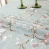 Pads Fashion Flower Designs Solid Decorative Linen Tablecloth With Tassels Rectangular Wedding Dining Table Cover Tea Table Cloth