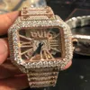 Relógios de pulso Novo Esqueleto Sier VVS1 VIP Diamantes Assista Pass TT Movimento de Quartzo Top Quality Homens Luxo Iced Out Sapphire Watch With260P