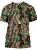 Nowa letnia dżungla Outdoor Camo Camo Men's Szybka koszulka Duże Rozmiar Lose Lose krótkie rękodzie