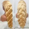 Hotlove Hair, 13x6 przezroczystą perukę czołową 613 HD dla kobiet 12A Body Wave Blondynka koronkowa peruka przednia ludzka wstępnie wyrzucona z włosami dziecięcymi 30 cali
