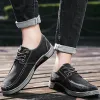 Shoes Men's Lace Up Canvas Shoes Korean Style Casual Breathable Lightweight Loafers Antislip Platform Sneakers Chaussures Pour Homme