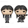 Action Toy Figures 10cm POP Wednesday Addams Family Action Figure Anime Doll Acrylic Cute Decoration Peripheral Wednesday Accessories Birthday Gift T240325