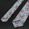 Cravatte Cravatte Cravatte a fiori in cotone ical Cravatta colorata con cuciture floreali Bella moda Uomo Cravatte strette Designer Cravatte fatte a mano Y240325