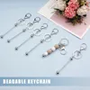 Keychains 12 Pcs Beadable Keychain Bars For Beads Blank Metal Beaded Jewelry Making Kit Kids