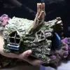 Décorations de bateau d'aquarium, ornements d'aquarium, matériau en résine, décor de bateau coulé pour Aquarium