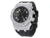 Premium Quality Antique Fully Iced Out VVS Clarity Moissanite Studded Diamond Stainless Steel Watch for Men