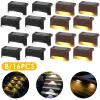 Décorations Escalier extérieur Lumière Solaire IPX65 Étanche Jardin Étape LED Lampe Solaire pour Cour Balustrade Clôture Voie Patio Pelouse Décoration 16 Pièces