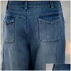 Jeans para mujer Novio para mujeres Blanqueado Azul Mediados de cintura Denim suelto Mon Mujer Pantalones de pierna ancha Pantalones Vaqueros Mujer Drop Entrega A Otyev