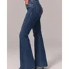 Pantalones vaqueros de Mujer otoño Vintage botón lavado pierna acampanada primavera Mujer Casual lavado tejano pantalones ajustados Mujer pantalones largos De Mujer