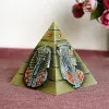 Lådor Creative Metal Egyptian Pyramid Shaped Piggy Bank Vintage Home Decoration Miniature Figurer Födelsedagspresent Pengar