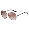 Okulary przeciwsłoneczne modny produkt spolaryzowany damski gradientowy kolor retro okrągłe metalowe okulary szklanki UV400
