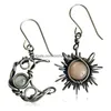 Charm Fashion Bohemia Sun and Moon örhängen Sier Color Round Crystal Drop Women Kvinnlig boho smycken gåva till hennes 231012 leverans Dh6vo