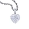 Haute qualité Bling CZ coeur pendentif collier glacé cubique zircone coeurs charme femmes amoureux Hip Hop bijoux