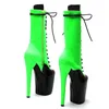 Dansskor Fashion Sexy Model visar PU Upper 20cm/8inch Women's Platform Party High Heels Pole Boots 020