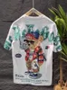 Summer Luksusowy High End Trend Cartoon Plecak Little Bear Team Short Sleeve okrągła szyja Przystojna koszulka dla mężczyzn