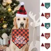 犬のアパレルクリスマスバンダナストライアングルペットバンダナキャットスカーフは、小さな中程度の大きなペットのために帽子で調整可能