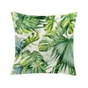 Kissenbezug mit grünem Blattmuster, Stoff, quadratisch, bedruckt, dekorative Sofaüberwürfe, nicht füllend, Sommer, 45 x 45 cm