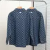 Trendy Brand New Jacquard Denim Vintage Full Print Casual NY Couple Long Sleeved Shirt Jacket
