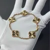 Brand Charm V Gold High Edition Van Lucky Clover Laser Double Sided Dikke PLated 18K Rose Bracelet Vrouw onmogelijk ontwerp