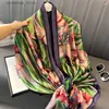 Bandanas Durag Scarves 2023 Silk Scarves Women Luxury Brand Hijab Scarf Floral Foulard Femme Shawls Wraps Silk Bandana Head Scarf Hijab Beach Poncho Y240325