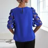 Kvinnors blusar Löst fit blus Stylish Floral Print Casual Tee Shirt med O-Neck Half ärms trendiga streetwear för sommaren
