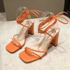 Sandalen Dames Hoge Hakriem Groot Europese en Amerikaanse mode 240311