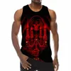 Skull 3d Tops Tops Men Femmes Summer Grim Reaper Squelette Graphic Print Streetwear Sport Gym Tops Novelty Beach Vest J5A9 #