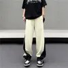 sweatpants Men Baggy Leisure Korean Fi Streetwear Sporty Side Stripe Pantales Hip Hop Chic Teens Summer Trousers j2nb#