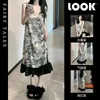 Sukienki swobodne czyste bawełniane pojedyncze styl INS High-end chińska sukienka do damskiej letniej cienkiej spódnicy