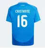 2024 25 Italien Soccer Jerseys Fan Player Version Men Kids Kit Totti Donnarumma Chiesa Barella de Rossi R.Baggio Scamacca Raspadori Italia Football Shirt T 23 24 Uniform