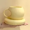 Mugs WM9A Strange Fat Cup Design Sense Ins Wind Coffee Plate Afternoon Tea Mug Ceramic