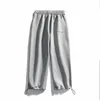 men's Spring And Autumn New Casual Versatile Pants Korean Fi Youth Students Drawstring Loose Straight Sports Trousers j71G#