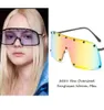 Solglasögon 2021 överdimensionerade sköld Visir Kvinnor Män Steampunk Square Glasögon One Peice Mirror Goggles Shades Travel UV4005161191