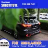 Auto Styling Rücklicht Montage Für Toyota Highlander LED Rücklicht 15-20 Rot/Schwarz Hinten Lampe Bremse Reverse parkplatz Lauflicht