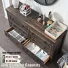 T4tream Farmhouse 6 Çekmeceler Dresser Sandıklar Ahşap Geniş Çekmeceler, Oturma Odası, Koridor, Koyu Rustik Meşe için Depolama Dresser Organizatörü