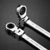 HandGereedSchapssets Flex Headラチェットレンチセット、組み合わせエンドスパナキット、Chrome Vanadium Steel Hand Tools Socket Key Ratchetレンチセット