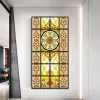 Filmer Privacy Windows Film Dekorativ kyrka Style Stained Glass Window Stickers Inget lim Static Cling Frosted Window Cling 38