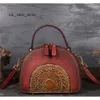 Womens Bag Retro Leather Womens Bags Multi Functional First Layer Cowhide High Quality National Style Oblique Cross Hand 4960