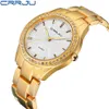 Famous Brand New Crrju Watches Women Ladies Crystal Diamond Quartz-Watch Luxury Gold GORDES For Women Relojes Mujer3359