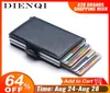 RFID Blocking Protection Men ID Creditcardhouder Wallet Leather Metal Aluminium Business Bank Card Case CreditCard Cardholder LJ22910991