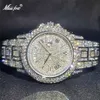 Relogio Masculino Luxury Miss Ice Out Diamond Watch多機能日付の調整カレンダークォーツ時計