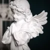 Sculptures Angel In White Sculpture Decoration Home Living Room Decoration Bedroom Study Wine Cabinet Decoration Resin Arts And Crafts Gift