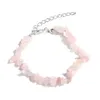 Frisado Irregar Natural Gem Stone Pulseira Chip Beads Nets Fluorite Ametista Rosa Cristal Quartzo Pulseiras Pulseiras Para Mulheres Drop Deliv Dhojy