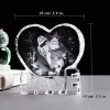 Фото фото Crime Crystal Photo Frame Love Heart Laser Выгравированный индивидуальный стеклянный свадебный фотоальбом персонализированный подарок сувениров