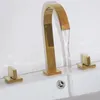 Zlew łazienkowy krany nowoczesne mikser kranu kran tapa toalety basen podwójny uchwyt 3 otwory 8 -calowe stali nierdzewne z wężami