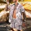 spiaggia stampata Hawaii Set da uomo 2 pezzi camicia 3D stampa allentata per il tempo libero manica corta pantaloncini da spiaggia camicia vacanza Fi due pezzi Set U6c2 #
