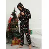 Мужчины Onesie Рождественская пижама для взрослых Комбинезон Зимняя теплая одежда для сна Фланелевая одежда Фестивальный костюм для вечеринки с принтом Kigurumis Unisex v0iw #