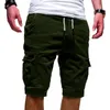 Homens de verão Carga Meia Calça Casual Cintura Elástica Bolso Sólido Bolso Solto Shorts Oversized S-5XL BSDFS-ZK36 V5GA #