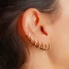 Hoop Huggie 1 Paar Mini-Ring-Ohrringe aus Edelstahl, Kristall-Zirkonia, kleine Umarmung, dünne Pappschachtel-Ohrringe, Spirale, Tragus, perforierter Schmuck 24326