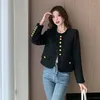Damesjassen Hoge kwaliteit kleding Klassiek zwart goud Kleine geurige Top Party Koreaanse luxe dikke jas Casaco uitloper